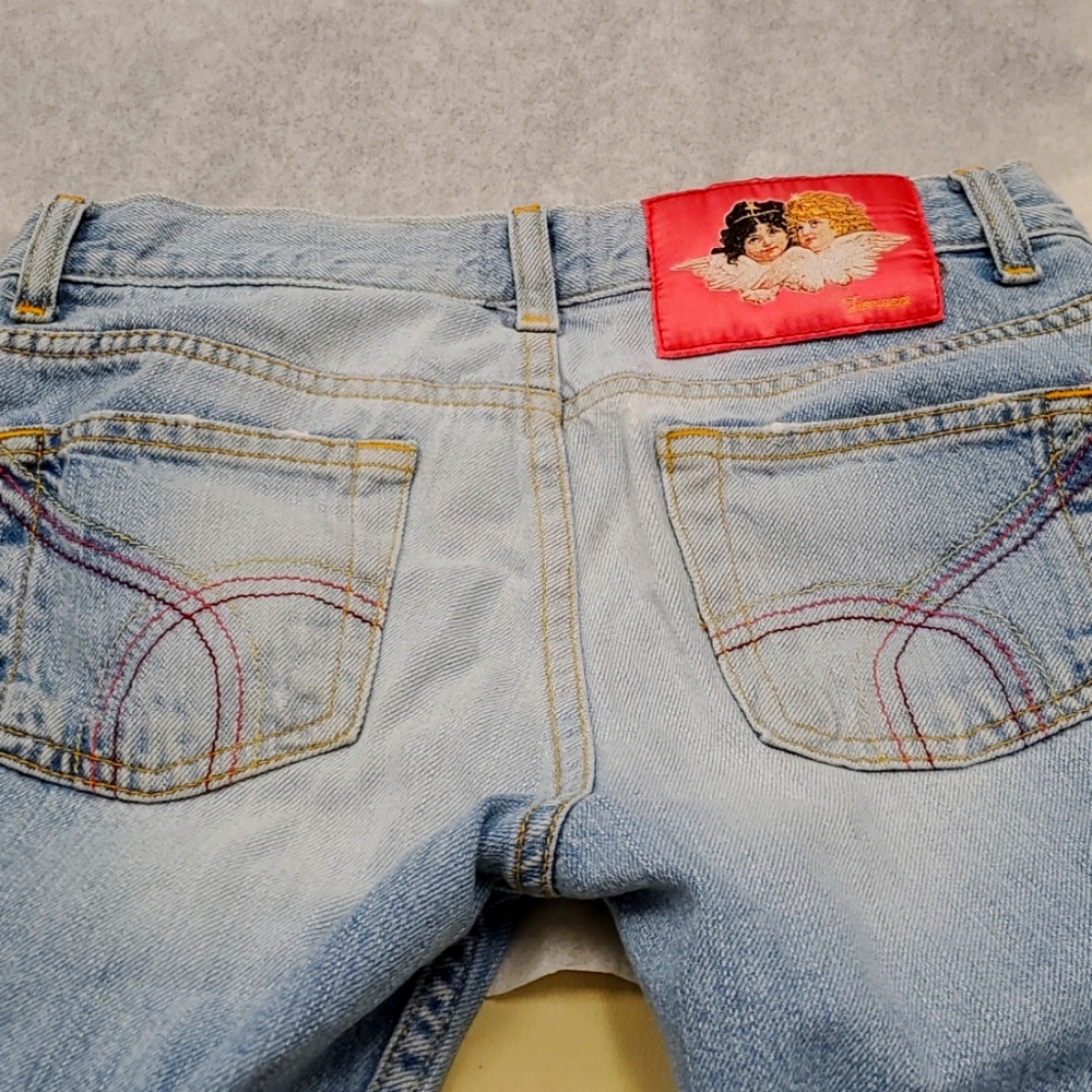 Fiorucci jeans women size 7 washed light jeans, low waist,anklelength31inchwaist